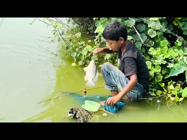 Fishing Video 🎣🐟 | Village Smart Boy Fishing With Hook ~ Traditional Hook Fishing ~ Рыбалка Видео