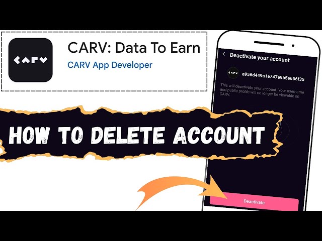 Carv app me account delete kaise kare | How to delete account in Carv app