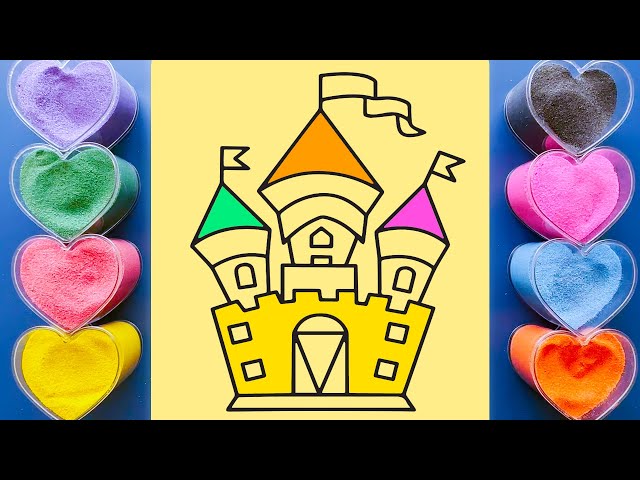 Sand painting coloring with Castle