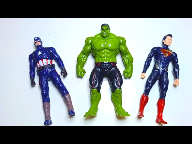 Avengers Assemble Toys ~ HULK SMASH VS  SUPERMAN VS CAPTAIN AMERICA ~ Avengers Marvel Assemble Toys