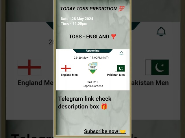 England vs Pakistan toss Prediction | Toss prediction today 😍 | 3rd T20 match 2024