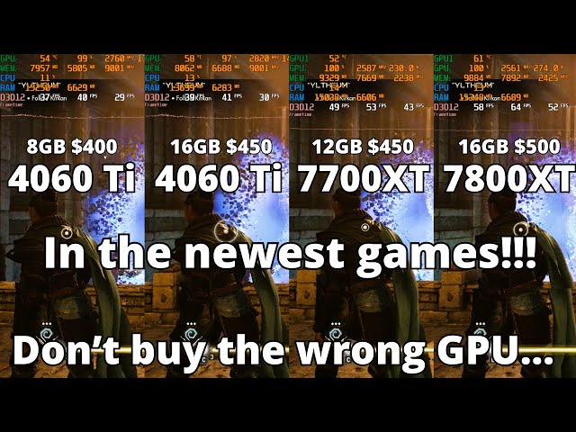 7800 Xt vs 7700 XT vs 4060 Ti 8GB and 16GB- Tested in the newest games!!! (Starfield, UE5, RT, DLSS)