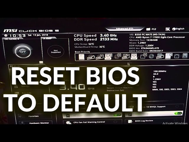 How to Reset BIOS Settings | reset bios settings to default MSI Motherboard