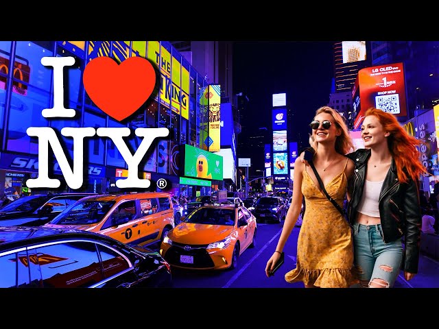 4K New York at Night - Manhattan Walking Tour