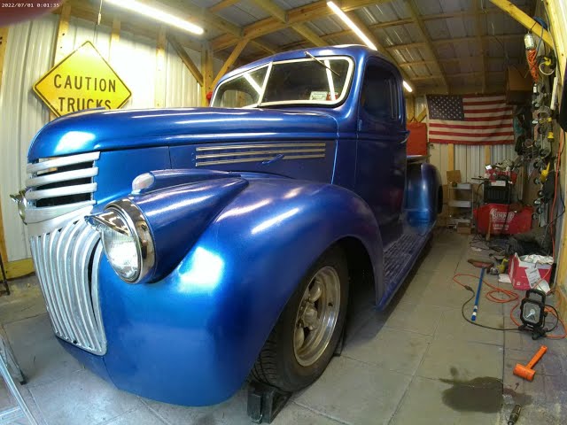 '46 Chevy truck build - panels body worked and painted, finalizing punch list items