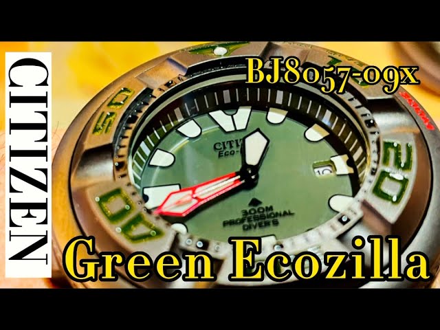 Doesn’t get bigger and badder than this. Citizen Promaster Green Ecozilla BJ8057-09x