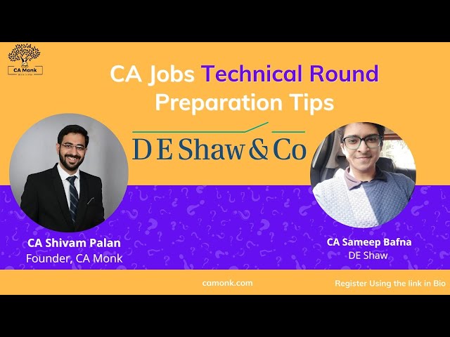 Interview Preparation Tips for DE Shaw| How CAs can Prepare for Technical Round of Interview|CA Monk