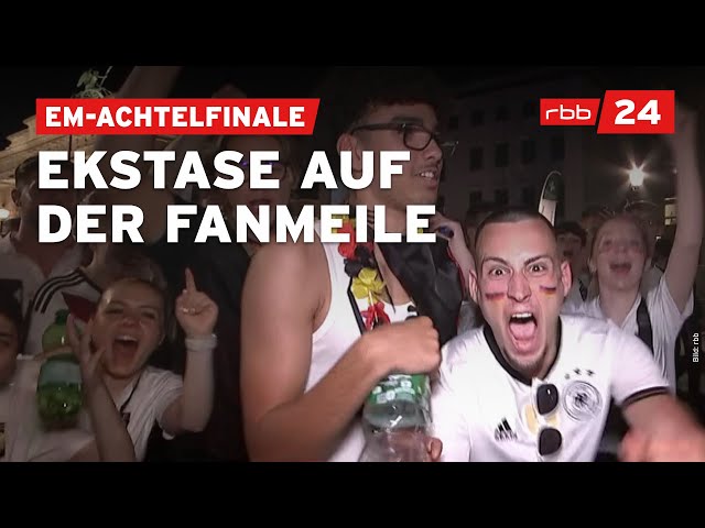 EM-Achtelfinale: 100.000 Fans feiern in Berlin