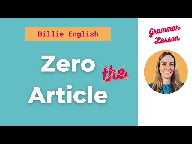 Zero Article in English | When NOT to use an Article | ENGLISH GRAMMAR