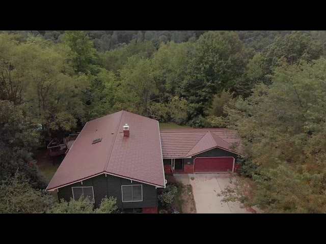 Great American Shake Metal Roof in Caramel Brown - Drone Video - AMR of N WI