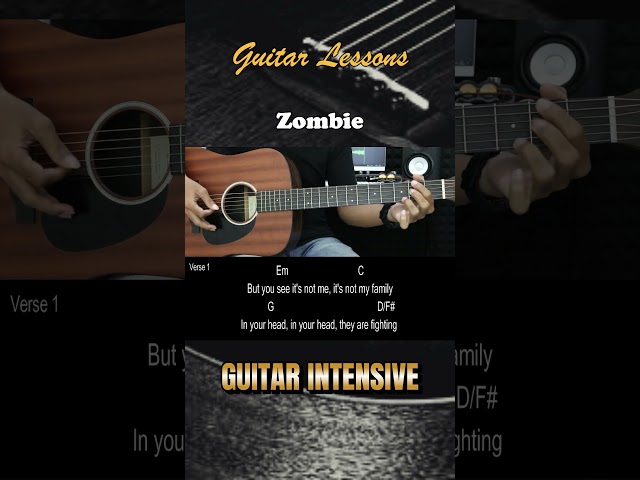 Zombie - The Cranberries | EASY Guitar Lessons for Beginners - Chords & Strumming Pattern