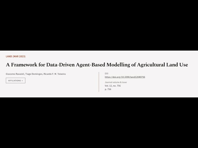 A Framework for Data-Driven Agent-Based Modelling of Agricultural Land Use | RTCL.TV