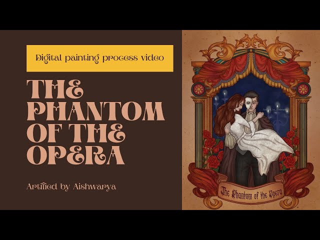Digital painting process video | The Phantom of the Opera | Procreate | Fan art | Portrait #youtube