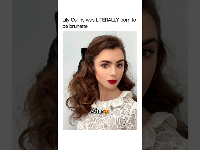 Lily Collins was born to be brunette #shorts #shortvideo #celebrity #viral #emilyinparis #fyp