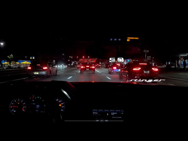 {POV} Cutting up in traffic with Camaro 2SS, Mustang 5.0, and Kia Stinger! (We RACED!)