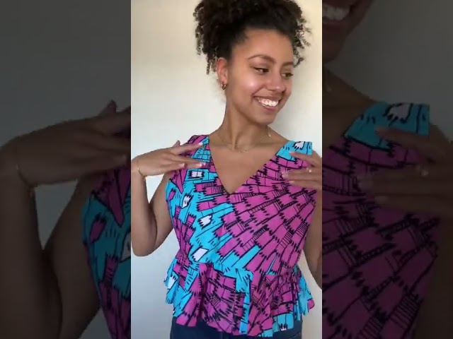 Different ways to style Ogeajibe recycled Ruffled Tank Top. ￼