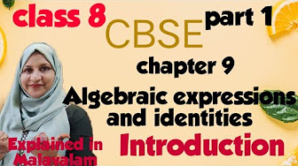Chapter 9class 8 algebraic expressions and identities