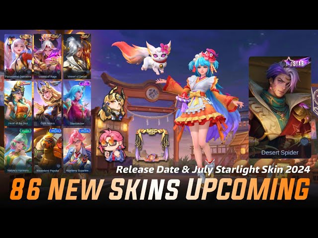 MOBILE LEGENDS ALL UPCOMING SKINS 2024 - RELEASE DATE & JULY STARLIGHT SKIN 2024 | ML LEAKS