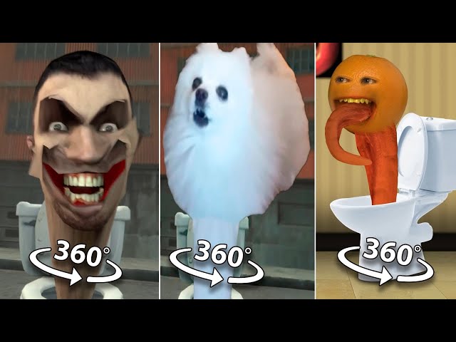 Skibidi Toilet vs Skibidi Dog Toilet 12 vs Annoying Orange Toilet | 360º VR