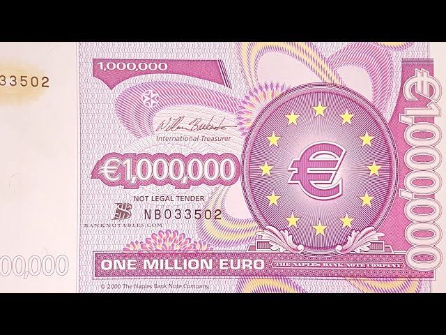 One Million Euro Bank Note Bill 1.000.000 € 1 Millionen