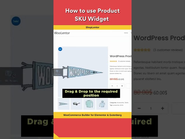 How to use Product SKU Widget using ShopLentor #woocommerce #elementor #wordpress #shorts