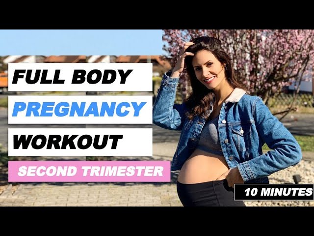 10 MIN FULL BODY PREGNANCY WORKOUT | Prenatal Fitness | SECOND Trimester - No Equipment + No Jumping