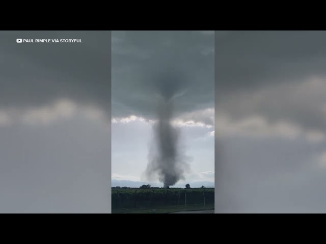 Massive Tornado seen in Alaverdi, Georgia