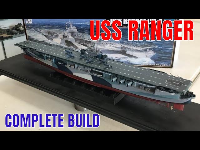Building The Trumpeter 1/350 USS Ranger CV4 aircraft carrier with US Navy dazzle camouflage