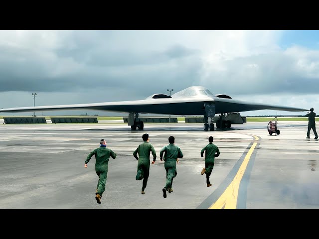 High Alert! US B-2 Stealth Bomber makes emergency takeoff at full speed over Ukraine