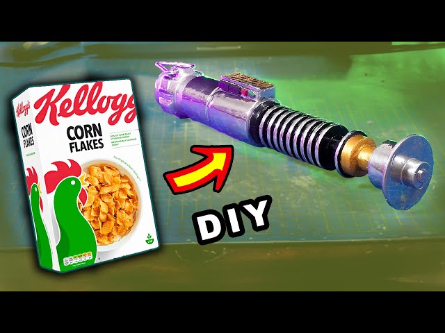 Amazing Luke Skywalker's lightsaber out of a cereal box - TUTORIAL!