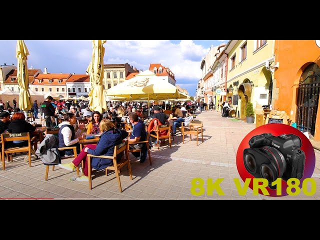 BRASOV ROMANIA enjoy people watching in the main square of the historic town 8K 4K VR180 3D
