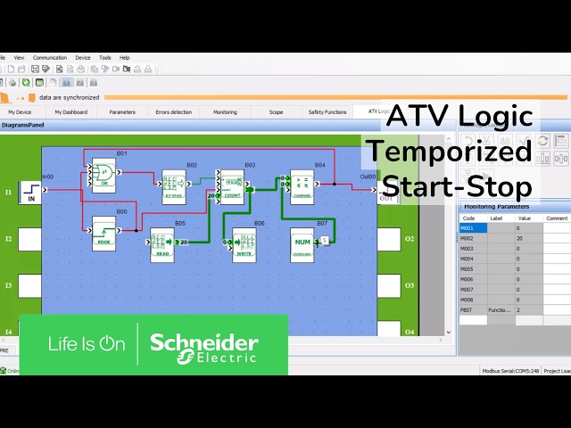 How to use temporized start/stop with ATV Logic on ATV320 ? | Schneider Electric