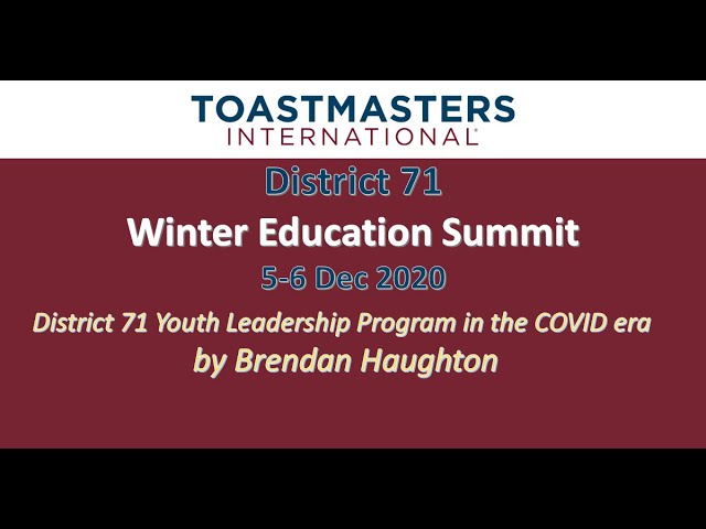 Winter Education Summit "District 71 Youth Leadership Program in the COVID era"