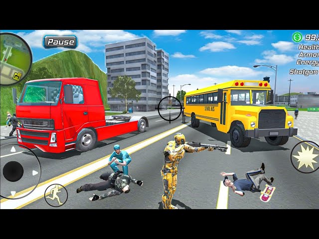 Super Steel Iron Robot Gangster Vegas Town Simulator Drive Mon Truck #16 - Android Gameplay