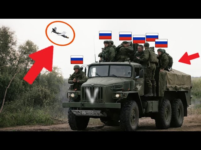 Russian Armored Kamaz Truck was Shot Down by a Ukrainian FPV Drone!