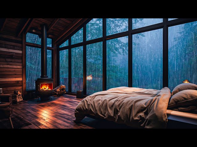 Quality Sleep for all Ages with Pouring Rain Sound & Powerful Thunder on Window at Night