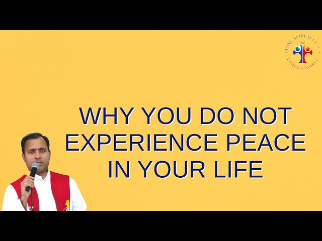 Why you do not experience peace in your life - Fr Joseph Edattu VC