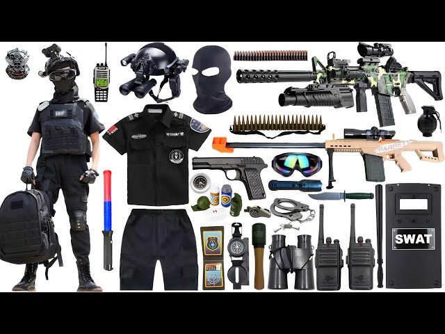 Special police weapon toy set unboxing | M416 rifle| Barrett sniper gun | Glock pistol | Bomb dagger