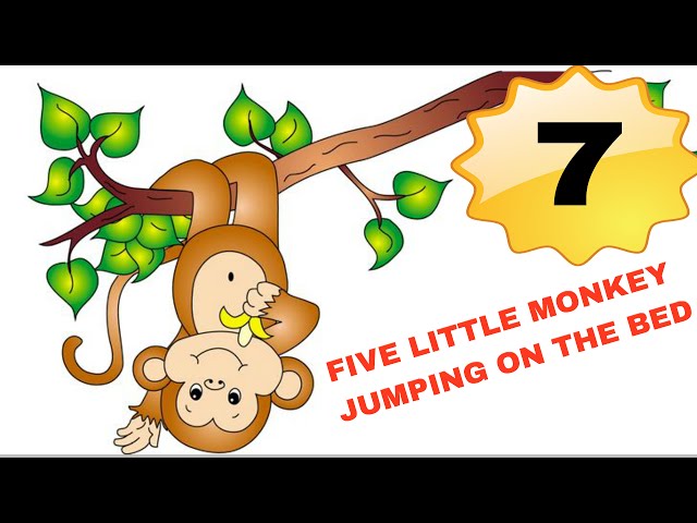 Five Little Monkey Jumping On The Bed Nursery Rhyme - Kids Songs - 3D English Rhymes For Children