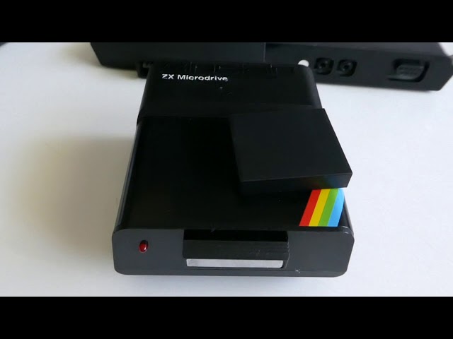 Real Sinclair ZX Microdrive in action