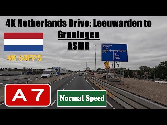4K Netherlands Drive: Leeuwarden to Groningen ASMR. Motorway A31 & A7