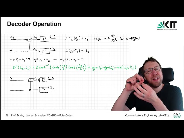 Lecture "Channel Coding: Graph-based Codes", Chapter 7, Vid. 3, "Polar Codes: Decoding"