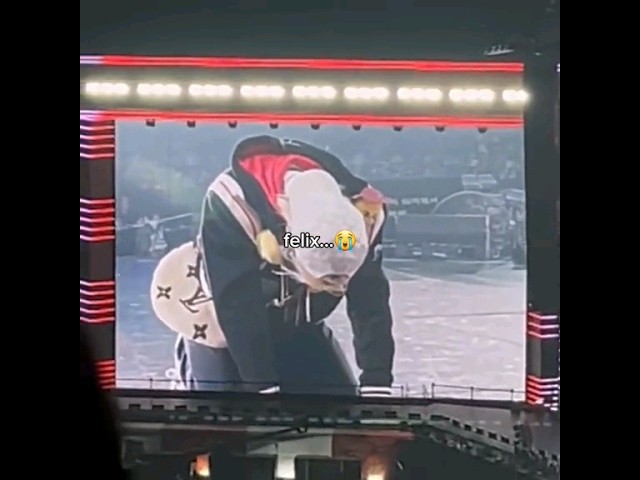 Felix crying on his knees on stage because of the project STAYs made🥺 #felix #straykids