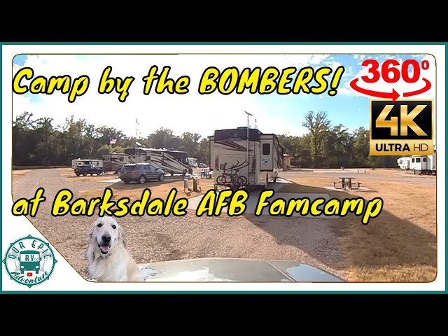 Barksdale AFB Famcamp Review: Camping with the BOMBERS near Shreveport, LA! 360° 4k Ultra HD