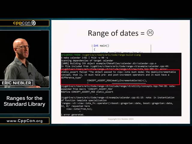 CppCon 2015: Eric Niebler "Ranges for the Standard Library"