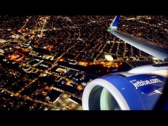 Stunning Night Takeoff – A321-271NX (NEO) – JetBlue Airways – BOS-LAX