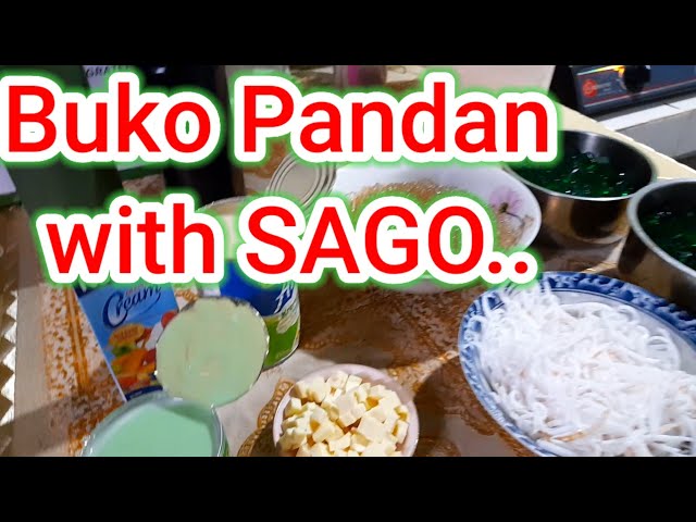 simple recipe of Buko Pandan with Sago super creammy and yummy 😋😋😋😋😋
