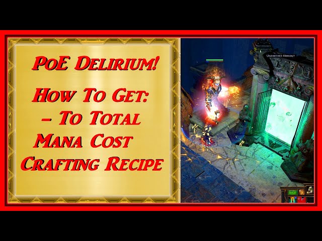 WORKS in 3.24 PoE - HOW to GET - To TOTAL MANA COST Crafting Recipe (Two Versions)