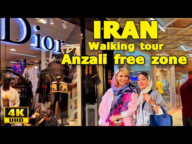IRAN TOURISM  - 4k walking tour on anzali free zone | مرکز خرید کاسپین انزلی