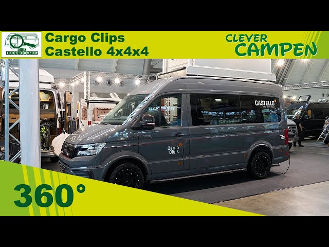 360 Grad im Cargo Clips Castello 4x4x4 - Zoomen im Vollbildmodus möglich - Clever Campen